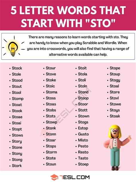 5 letter word that begins with sto|5 Letter Words Starting with STO